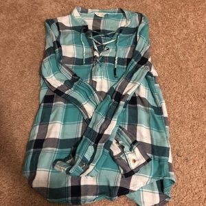 Light Blur Aeropostale Flannel Shirt Small